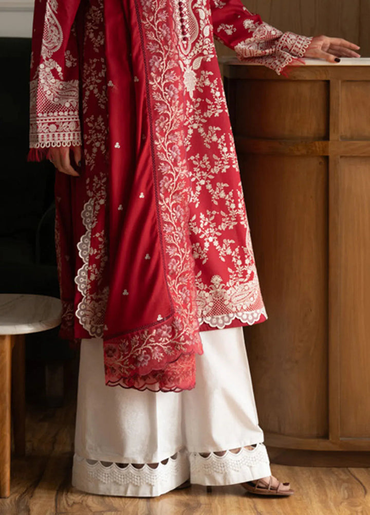 Satori by Zara Shahjahan Embroidered Lawn Suit Unstitched 3 Piece ZS25SL D-08 A Mei - Summer Collection