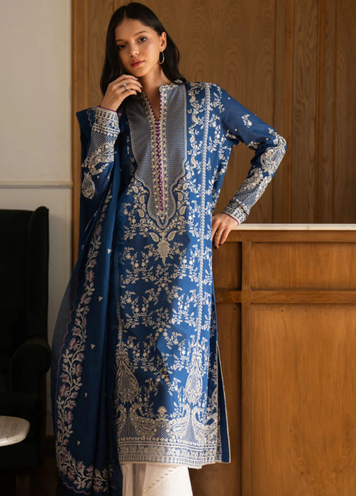 Satori by Zara Shahjahan Embroidered Lawn Suit Unstitched 3 Piece ZS25SL D-08 B Mei - Summer Collection