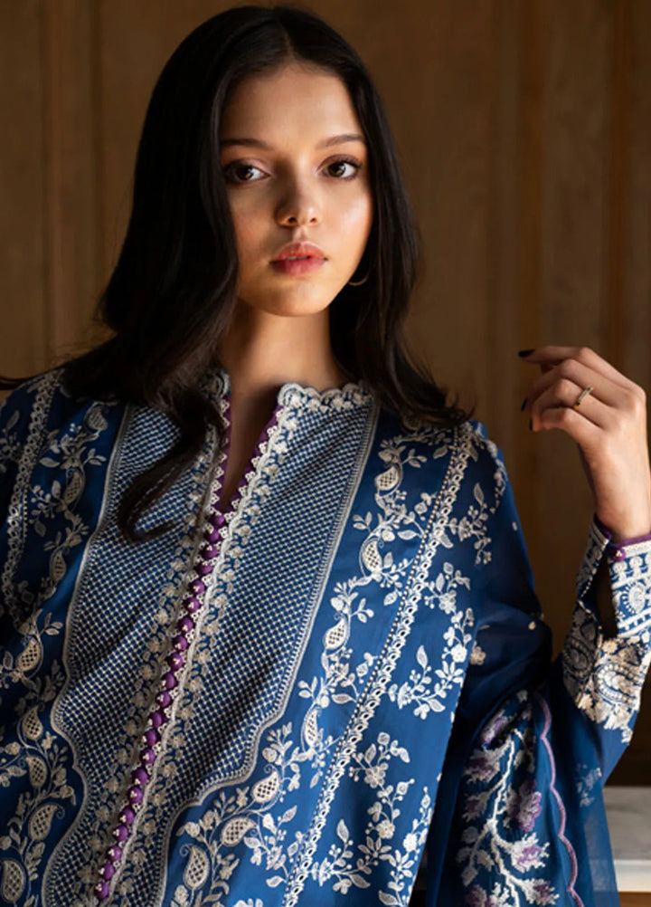 Satori by Zara Shahjahan Embroidered Lawn Suit Unstitched 3 Piece ZS25SL D-08 B Mei - Summer Collection