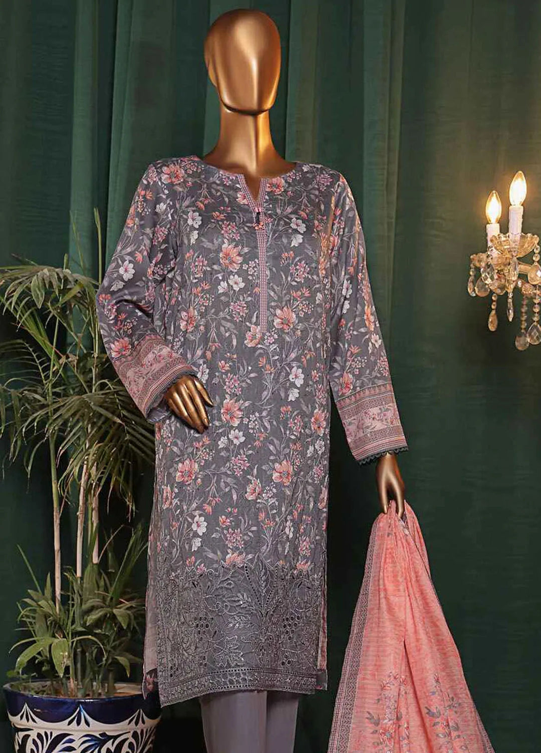 Satranga by HZ Textiles Embroidered Lawn Suits Unstitched 3 Piece HZ24SL SEC-179 - Summer Collection