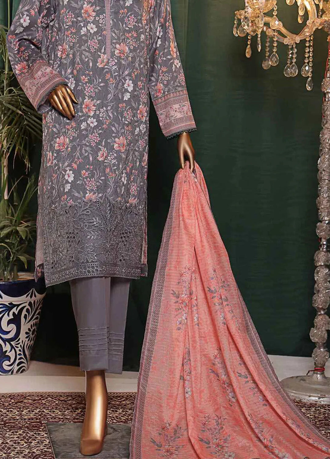 Satranga by HZ Textiles Embroidered Lawn Suits Unstitched 3 Piece HZ24SL SEC-179 - Summer Collection