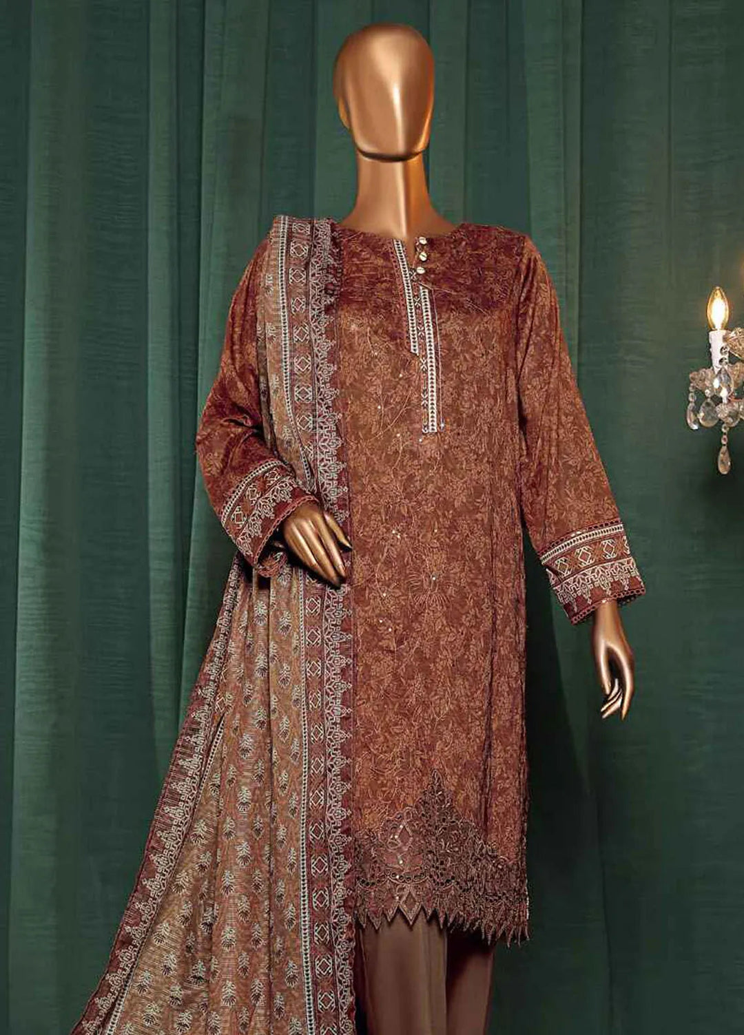 Satranga by HZ Textiles Embroidered Lawn Suits Unstitched 3 Piece HZ24SL SEC-180 - Summer Collection