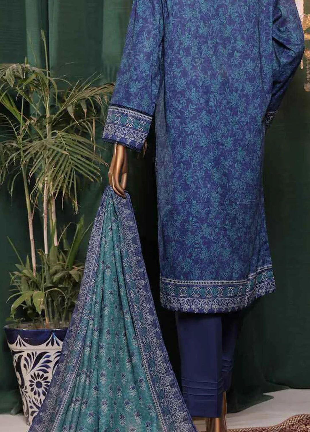 Satranga by HZ Textiles Embroidered Lawn Suits Unstitched 3 Piece HZ24SL SEC-181 - Summer Collection