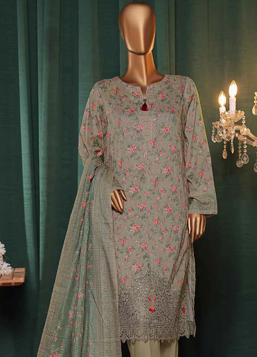 Satranga by HZ Textiles Embroidered Lawn Suits Unstitched 3 Piece HZ24SL SEC-182 - Summer Collection