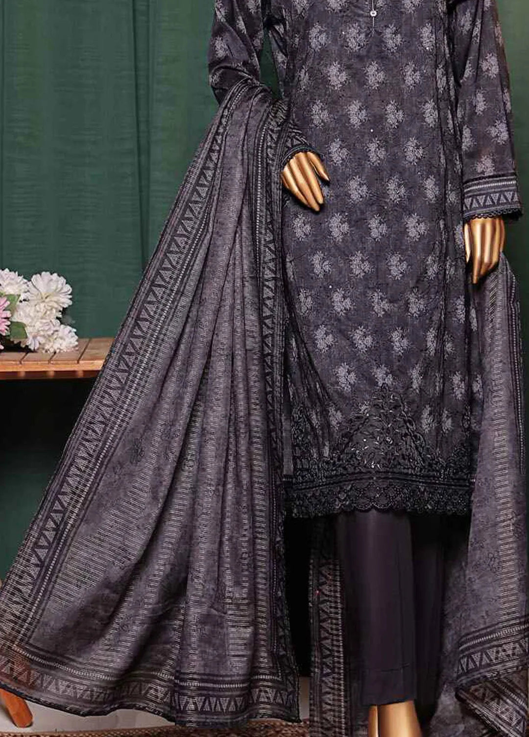 Satranga by HZ Textiles Embroidered Lawn Suits Unstitched 3 Piece HZ24SL SEC-183 - Summer Collection