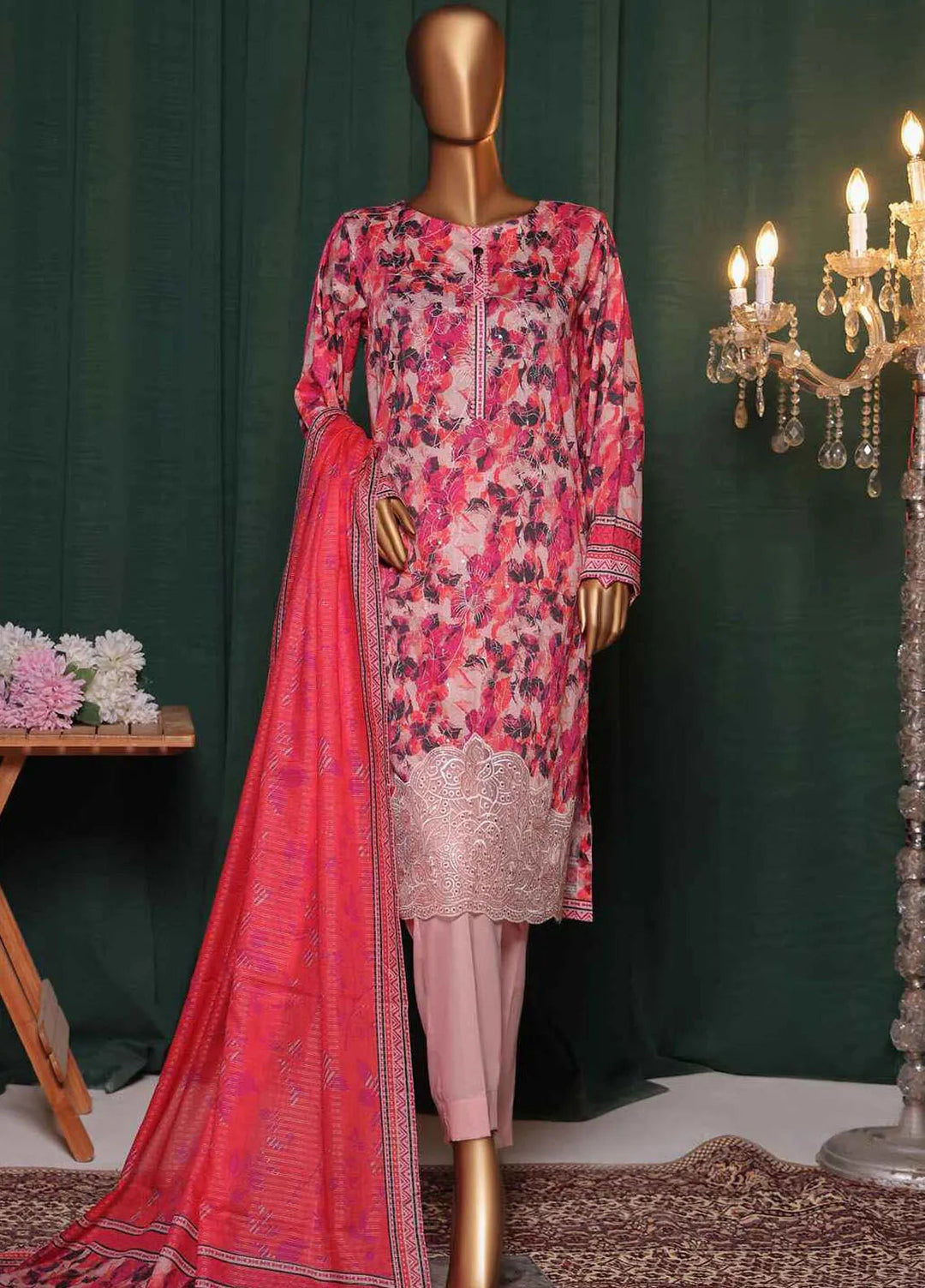 Satranga by HZ Textiles Embroidered Lawn Suits Unstitched 3 Piece HZ24SL SEC-187 - Summer Collection