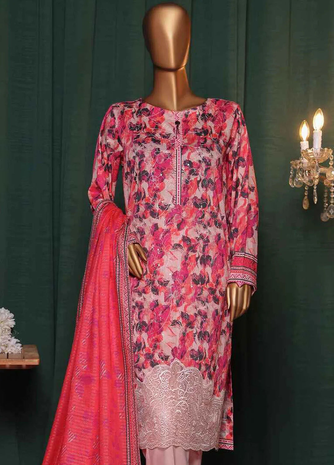 Satranga by HZ Textiles Embroidered Lawn Suits Unstitched 3 Piece HZ24SL SEC-187 - Summer Collection