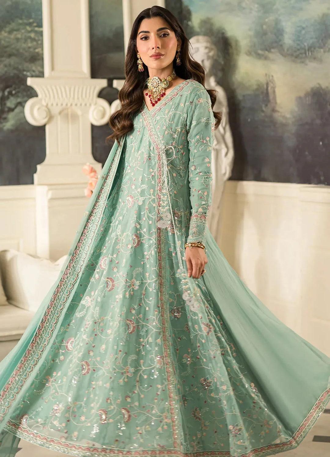 Sauve by Emaan Embroidered Chiffon Suit Unstitched 3 Piece EA24S Azlin - Summer Collection