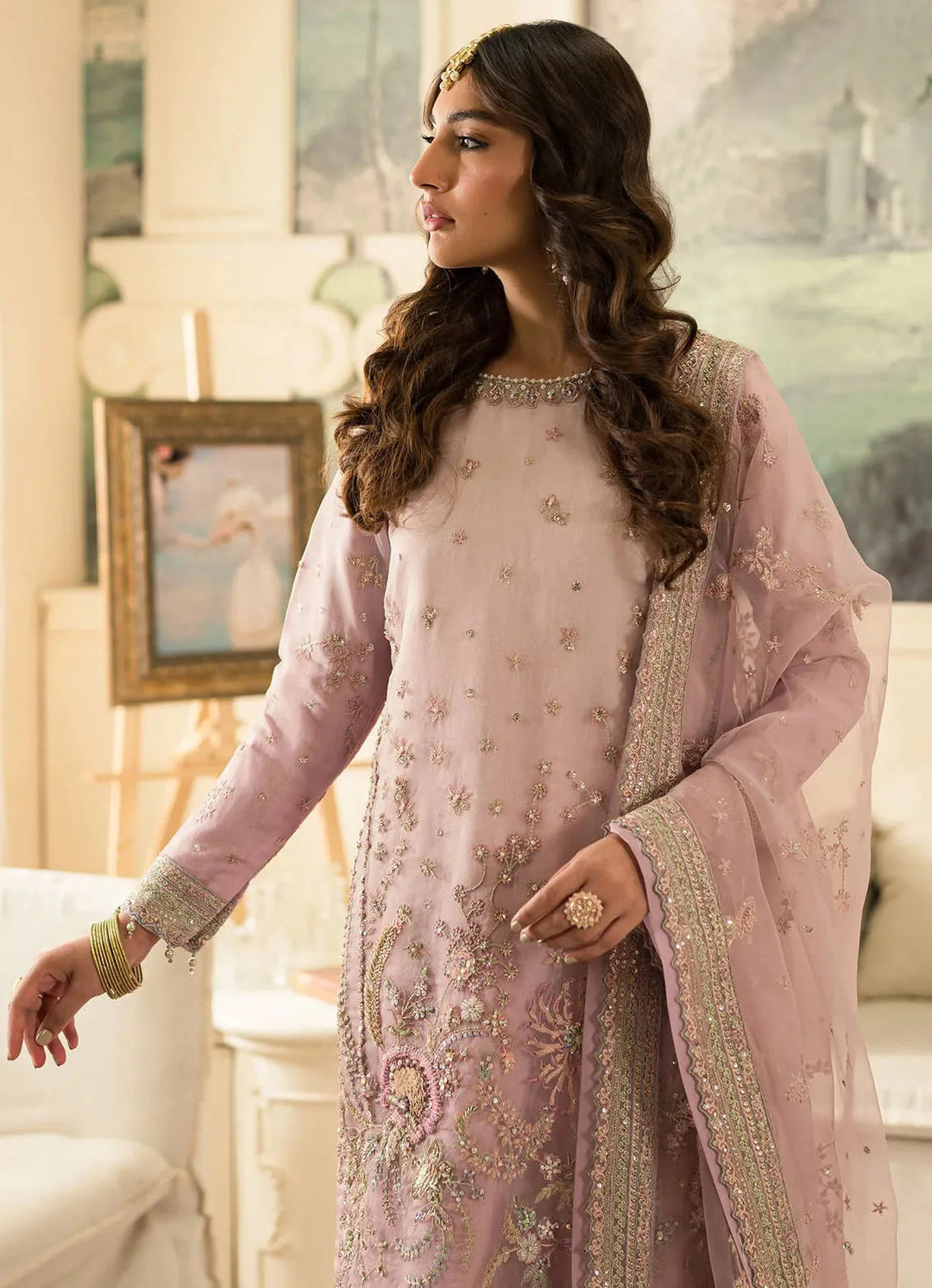 Sauve by Emaan Embroidered Organza Suit Unstitched 3 Piece EA24S Bella - Summer Collection