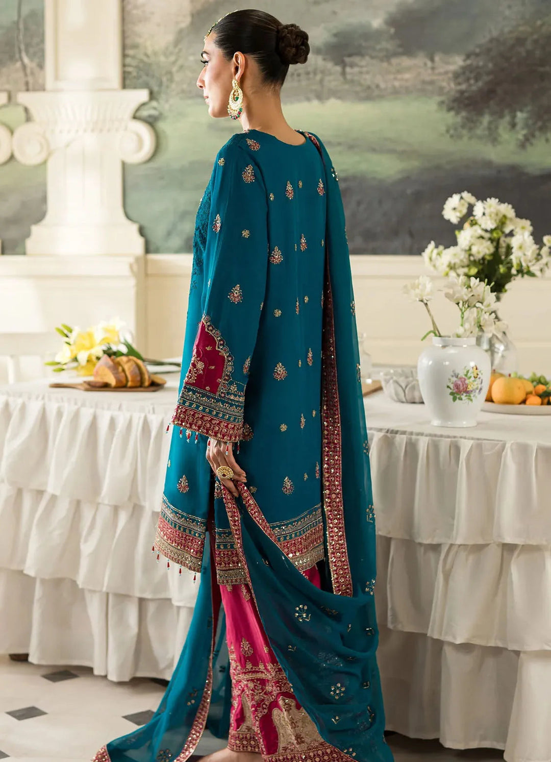 Sauve by Emaan Embroidered Chiffon Suit Unstitched 3 Piece EA24S Lara - Summer Collection
