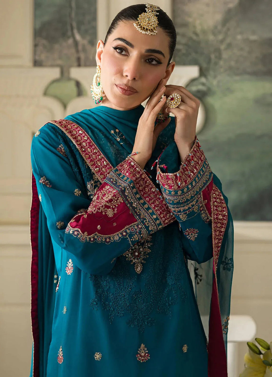 Sauve by Emaan Embroidered Chiffon Suit Unstitched 3 Piece EA24S Lara - Summer Collection