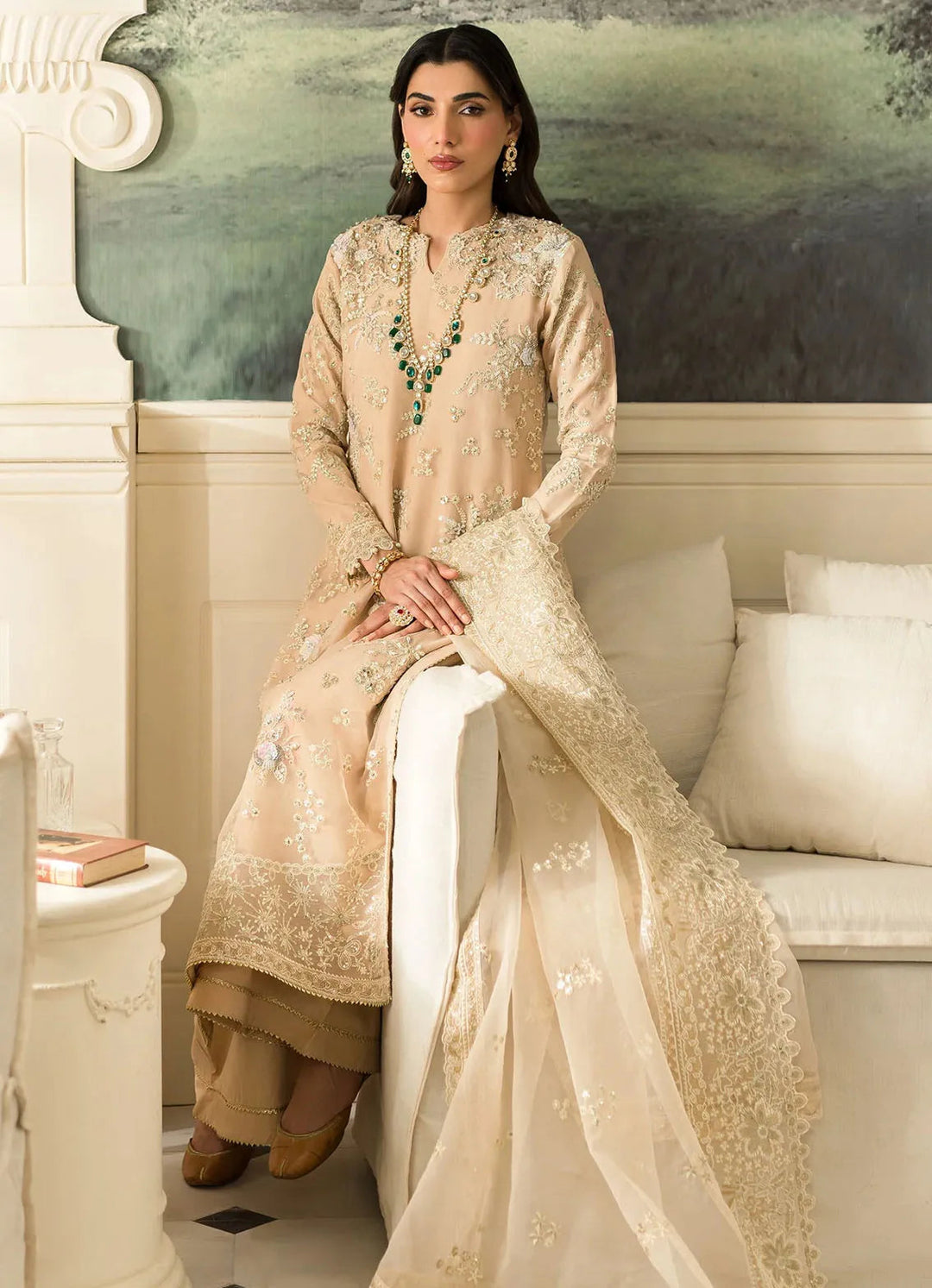 Sauve by Emaan Embroidered Organza Suit Unstitched 3 Piece EA24S Aruna - Summer Collection