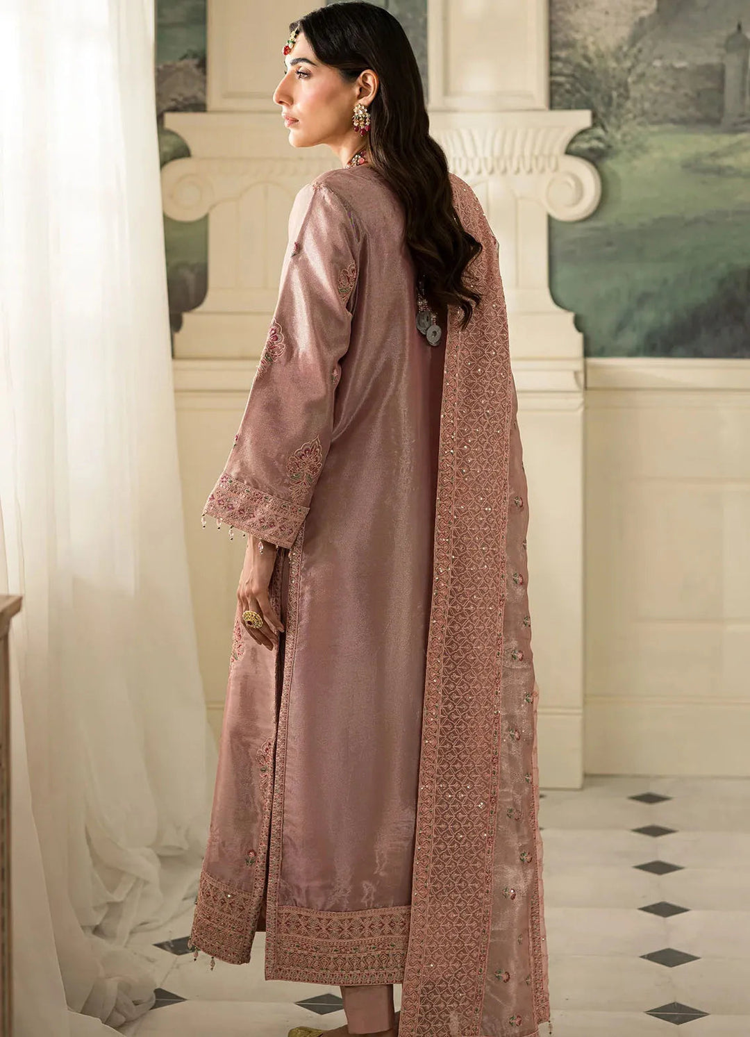 Sauve by Emaan Embroidered Zari Mesoury Suit Unstitched 3 Piece EA24S Zale - Summer Collection