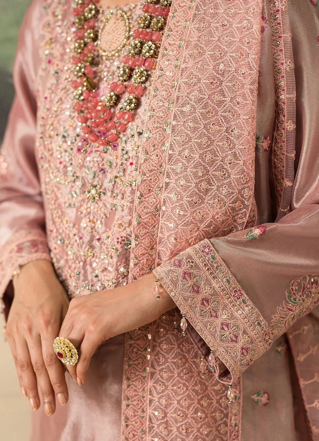 Sauve by Emaan Embroidered Zari Mesoury Suit Unstitched 3 Piece EA24S Zale - Summer Collection