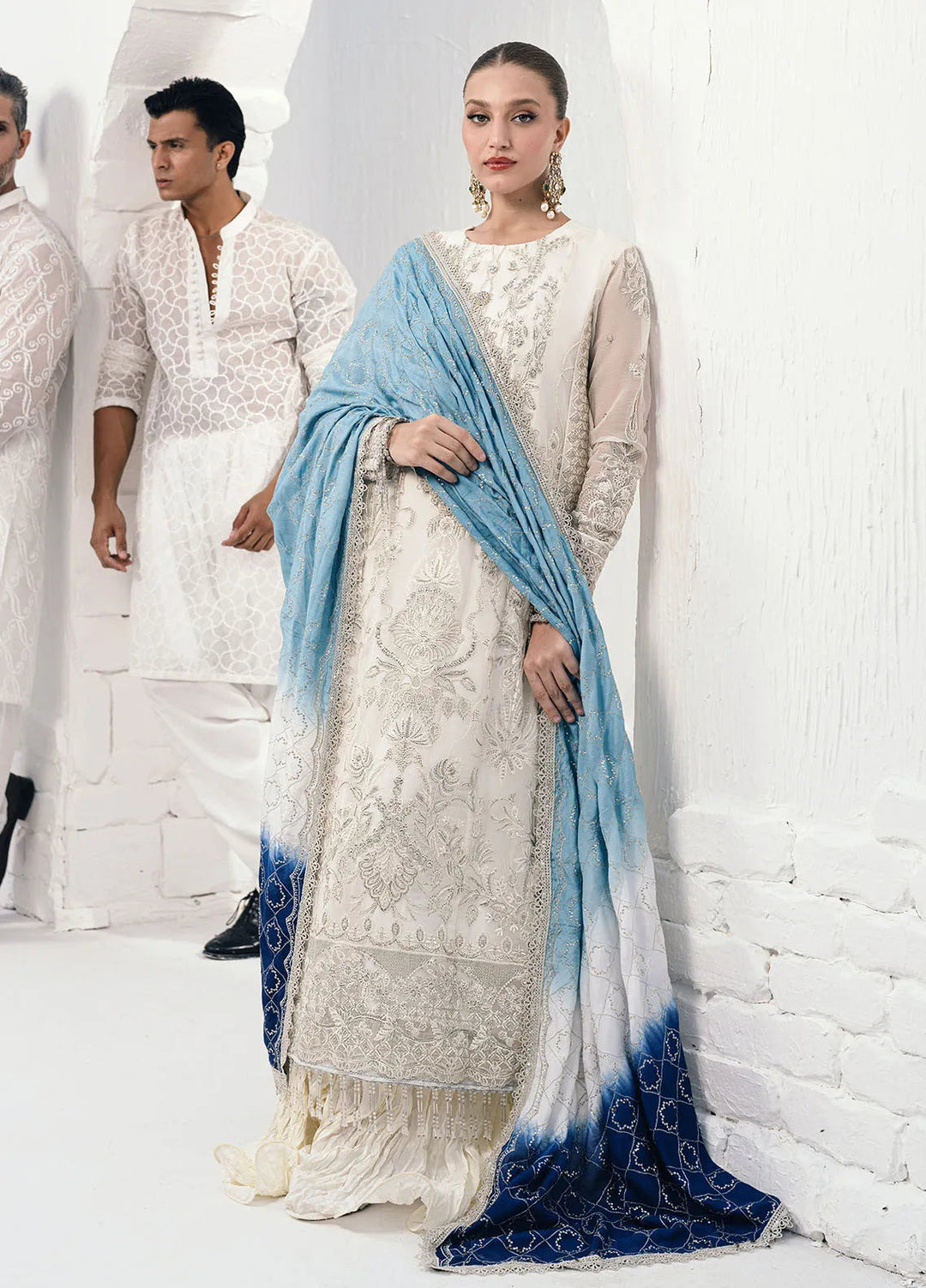 Savoir by Sahane Embroidered Chiffon Suits Unstitched 3 Piece CT-140003 Ombre - Luxury Collection