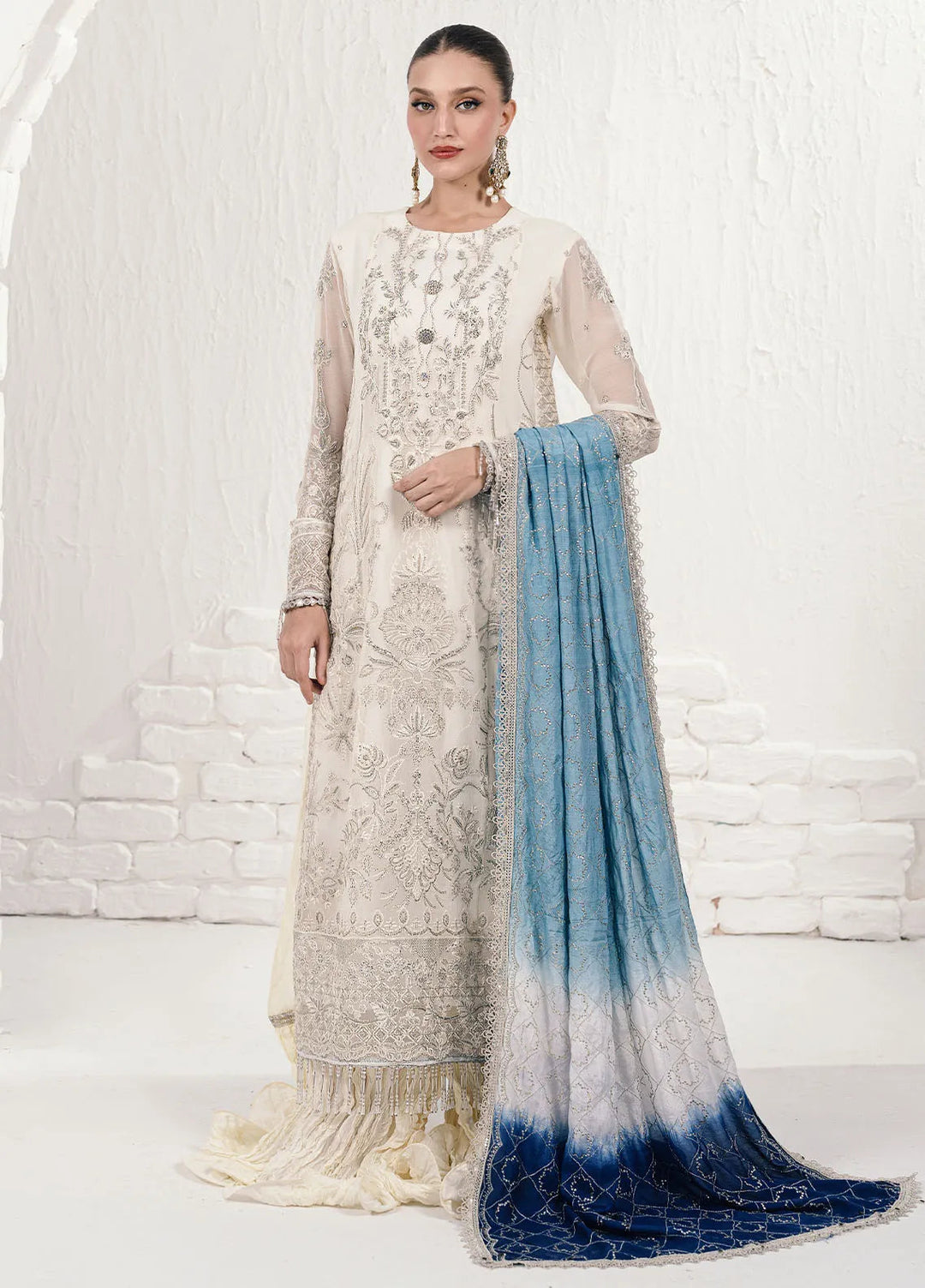 Savoir by Sahane Embroidered Chiffon Suits Unstitched 3 Piece CT-140003 Ombre - Luxury Collection
