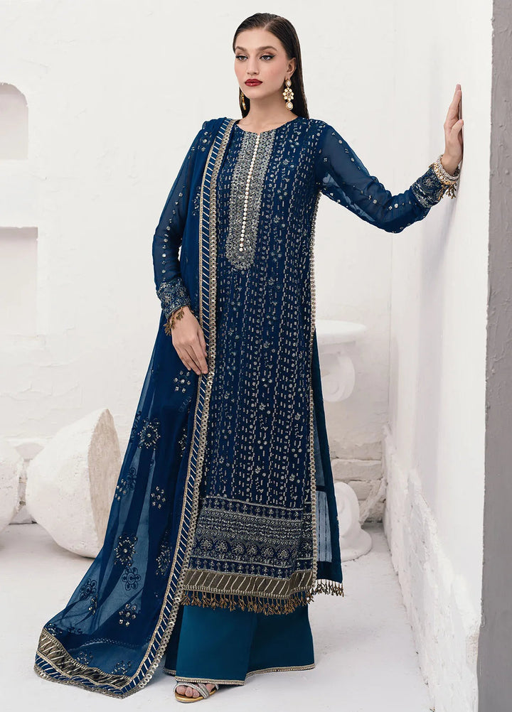 Savoir by Sahane Embroidered Chiffon Suits Unstitched 3 Piece CT-140004 Ashen - Luxury Collection