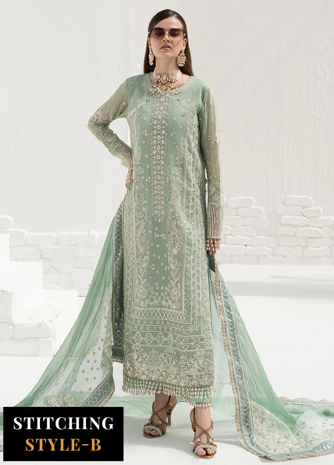 Savoir by Sahane Embroidered Chiffon Suits Unstitched 3 Piece CT-140008 Elise - Luxury Collection
