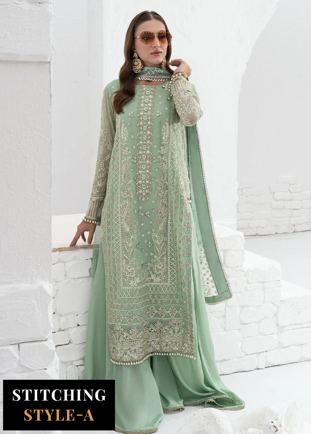 Savoir by Sahane Embroidered Chiffon Suits Unstitched 3 Piece CT-140008 Elise - Luxury Collection