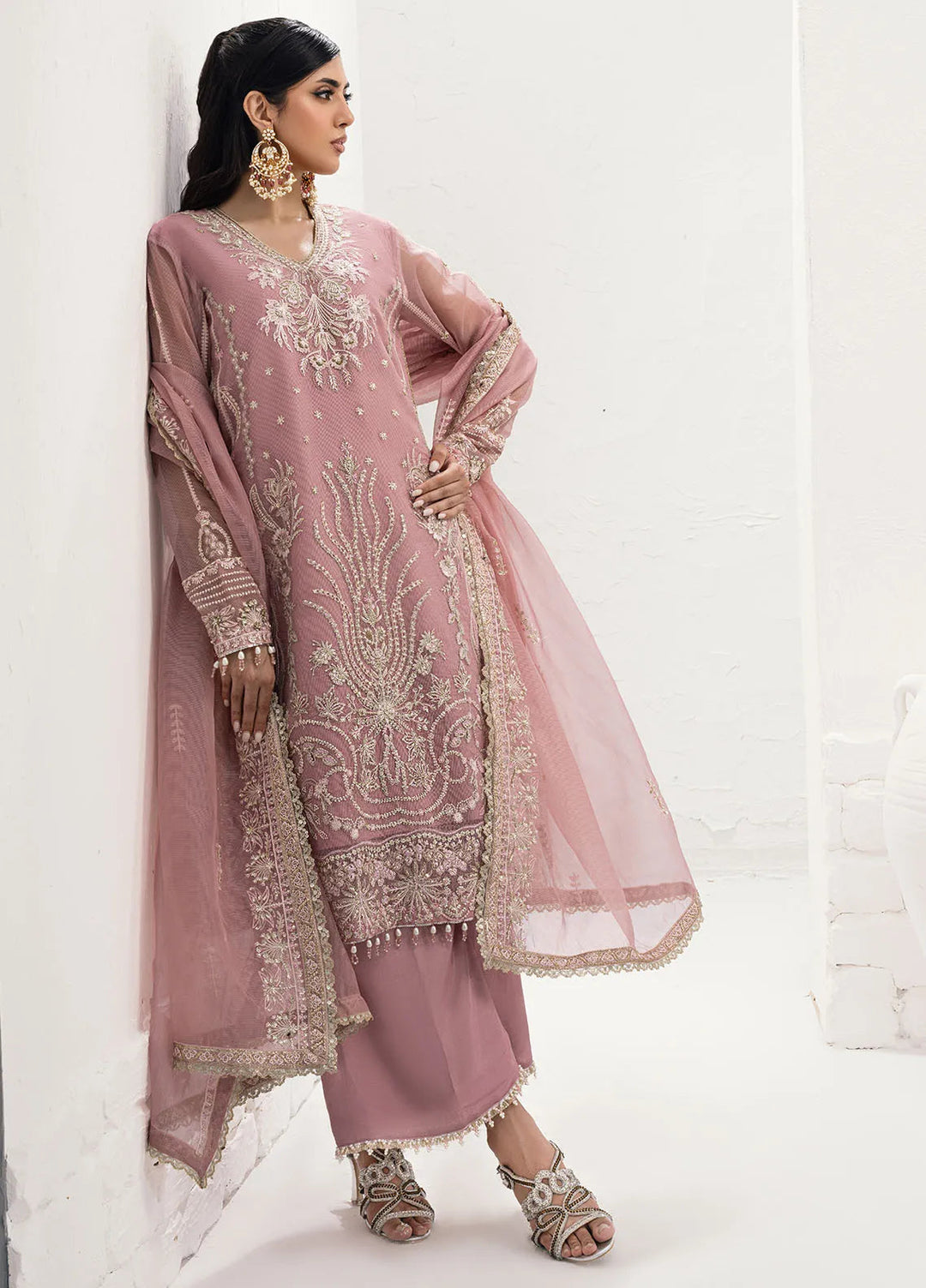 Savoir by Sahane Embroidered Cotton Net Suits Unstitched 3 Piece CT-140006 Nenufar - Luxury Collection