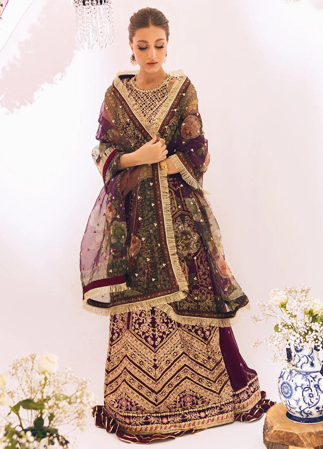 Sawariya By Roheenaz Embroidered Chiffon Suits Unstitched 4 Piece RNZ23S Runch230107 - Luxury Collection