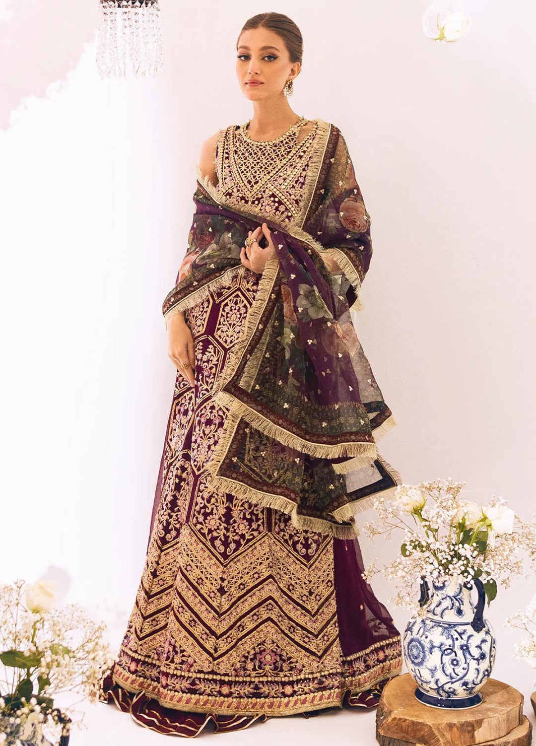 Sawariya By Roheenaz Embroidered Chiffon Suits Unstitched 4 Piece RNZ23S Runch230107 - Luxury Collection