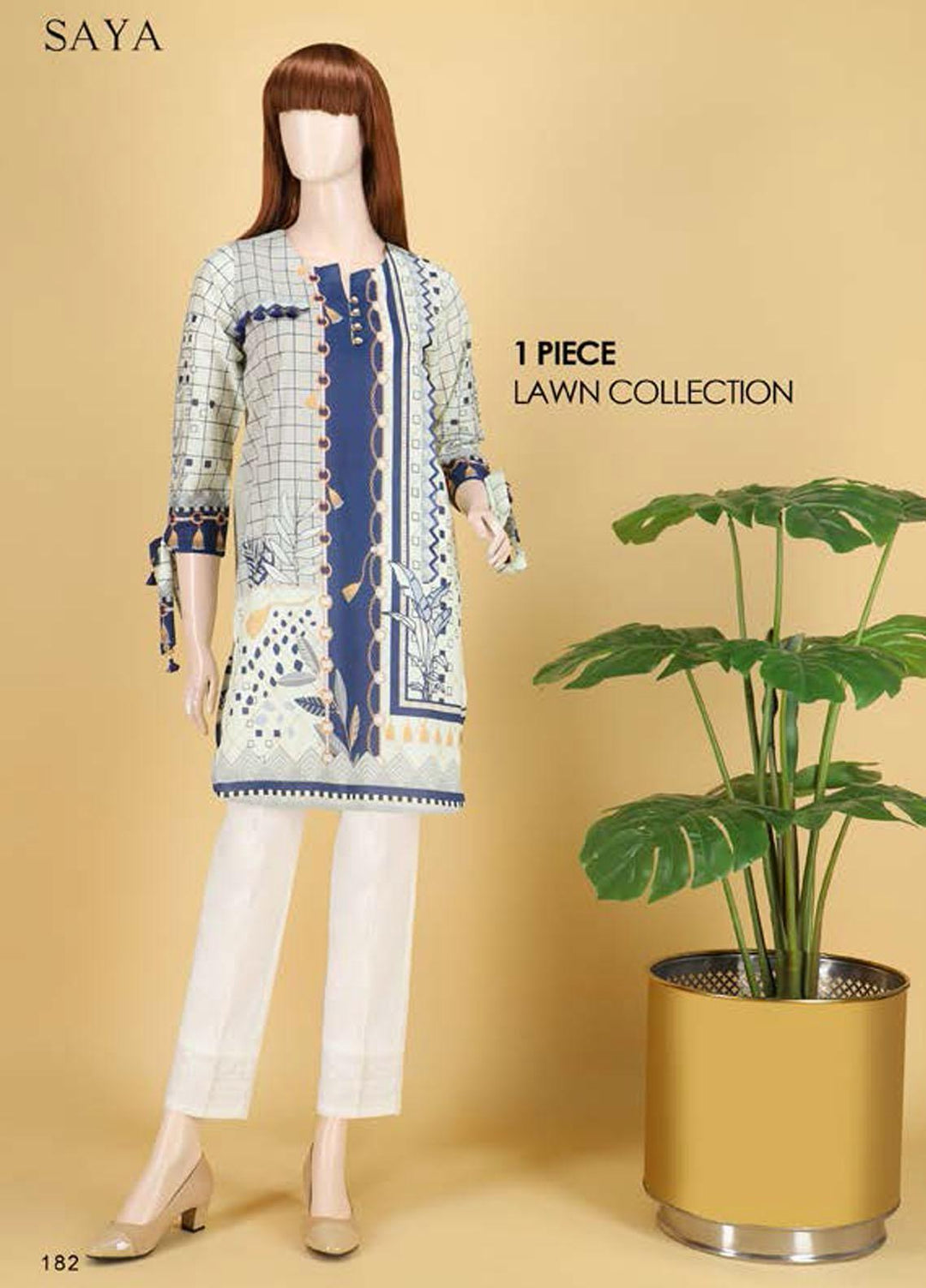 Saya Embroidered Lawn  Unstitched Kurties SY21SS BLOOMING BLISS (UB-2103-01B) - Spring / Summer Collection