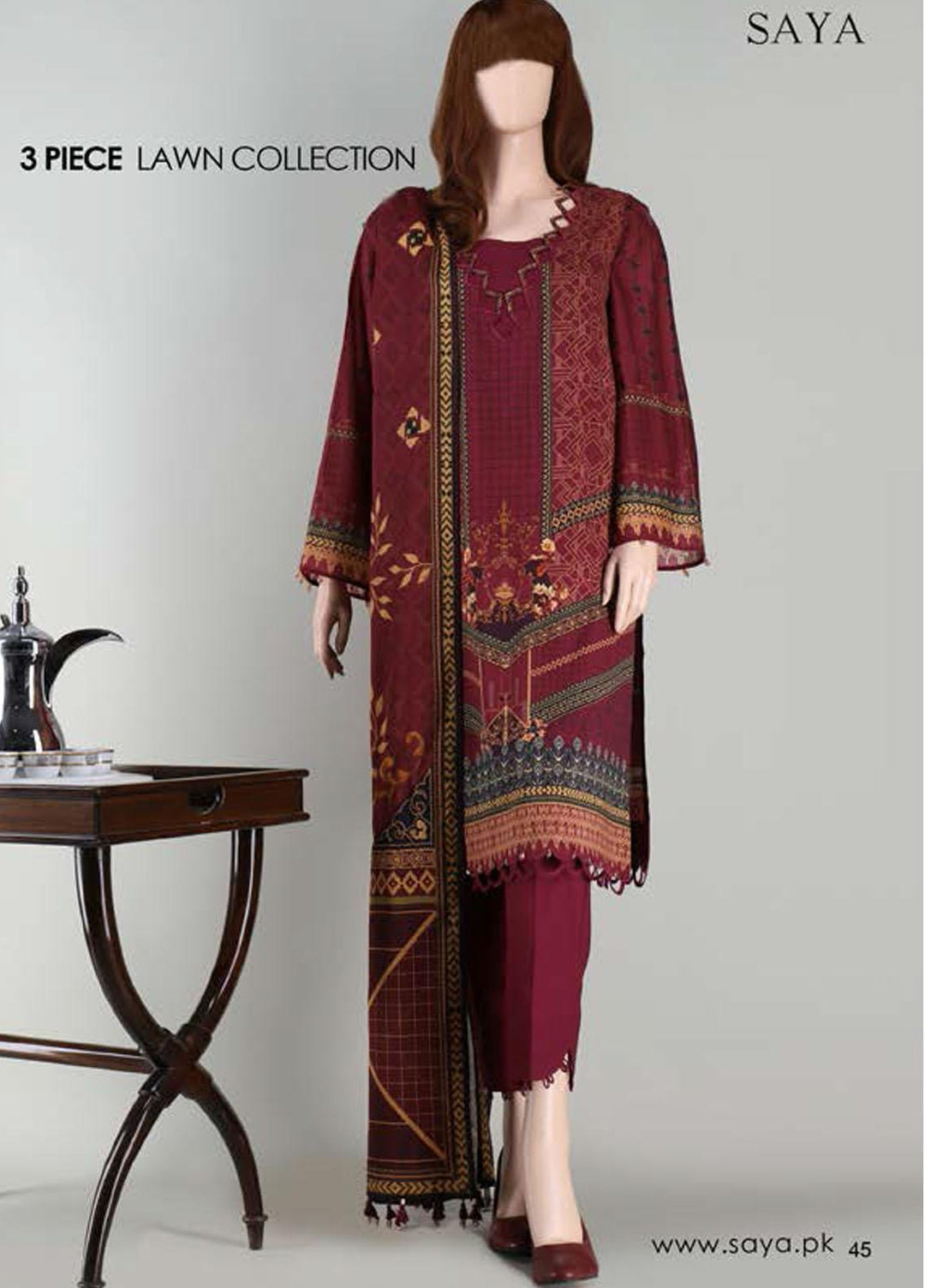 Saya Embroidered Lawn Suits Unstitched 3 Piece SY21SS CHARISMA (UP-2101-13C) - Spring / Summer Collection