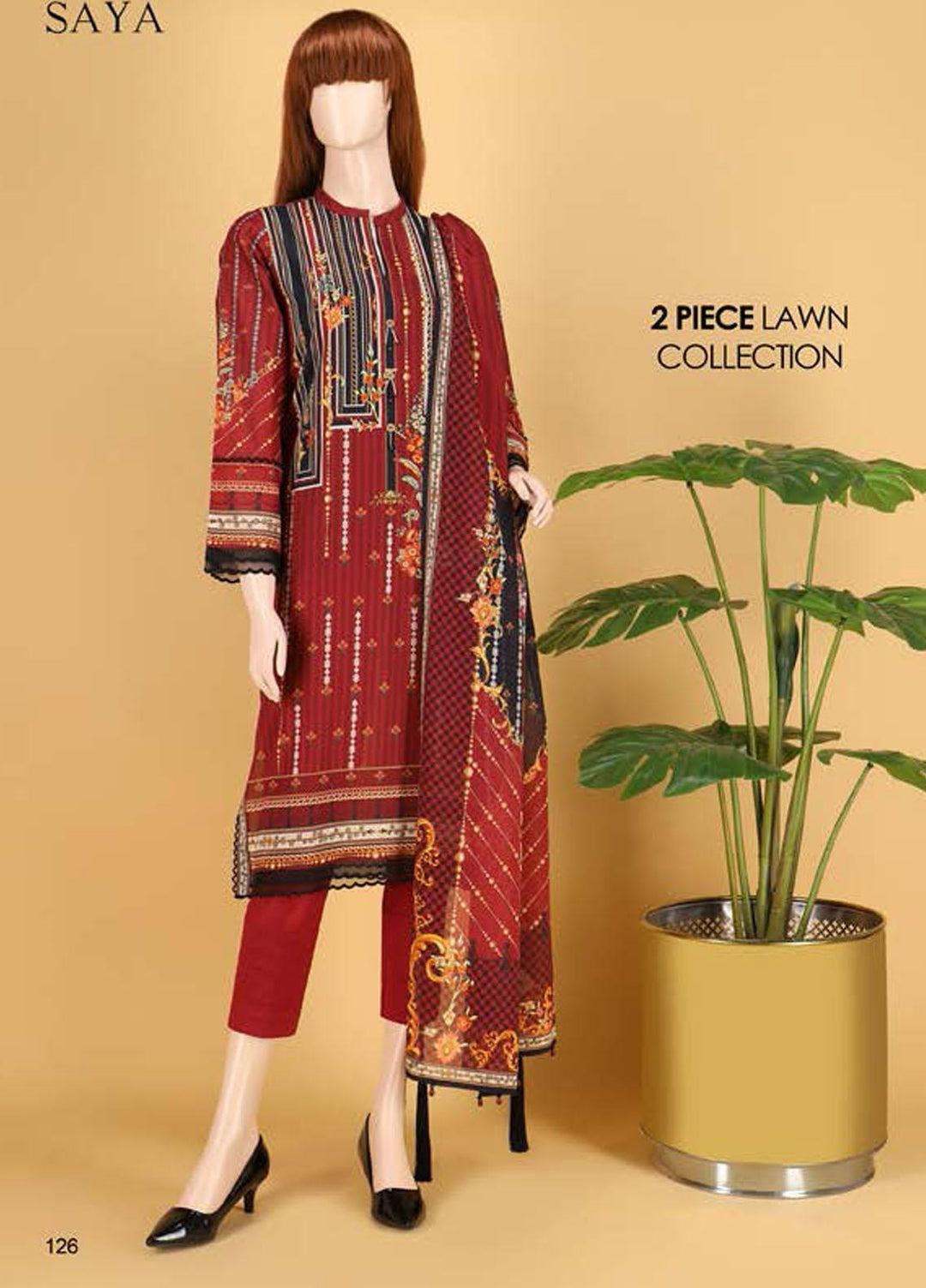 Saya Embroidered Lawn Suits Unstitched 2 Piece SY21SS FLORAL DROPLETS (UR-2023-20B) - Spring / Summer Collection