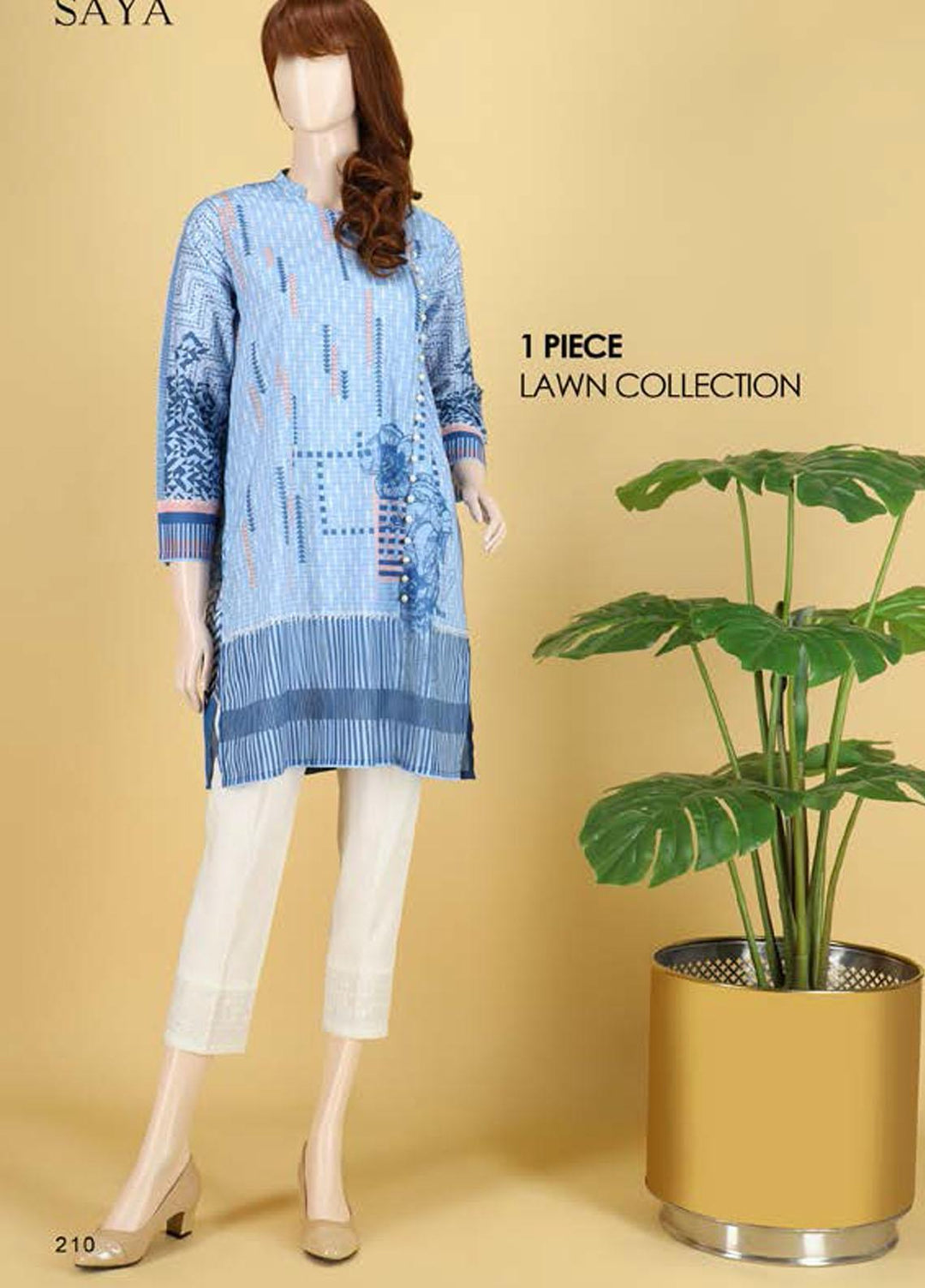 Saya Embroidered Lawn  Unstitched Kurties SY21SS NEUTRAL FRENZY (UB-2103-12A) - Spring / Summer Collection