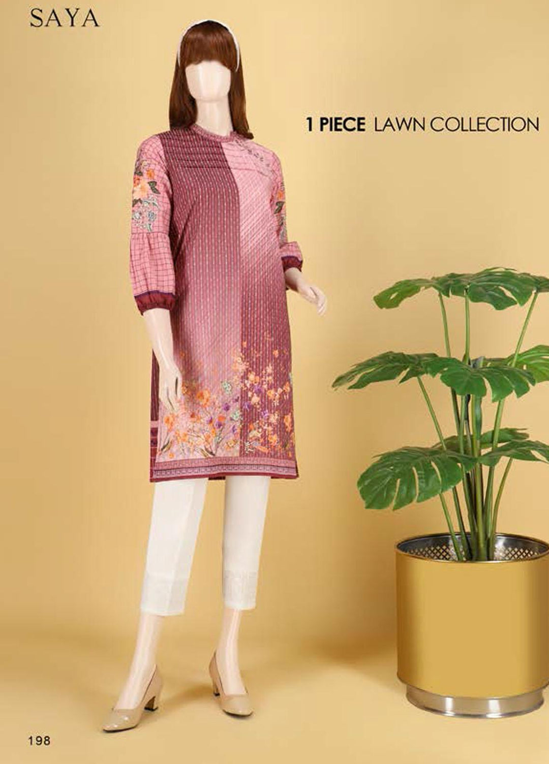 Saya Embroidered Lawn  Unstitched Kurties SY21SS OMBRE MADNESS (UP-2103-07C) - Spring / Summer Collection