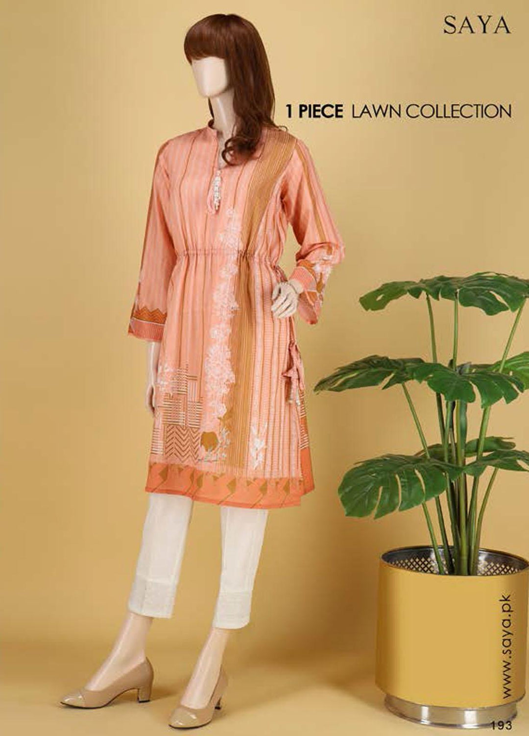 Saya Embroidered Lawn  Unstitched Kurties SY21SS SUBTLE SWISS (UO-2103-04A) - Spring / Summer Collection