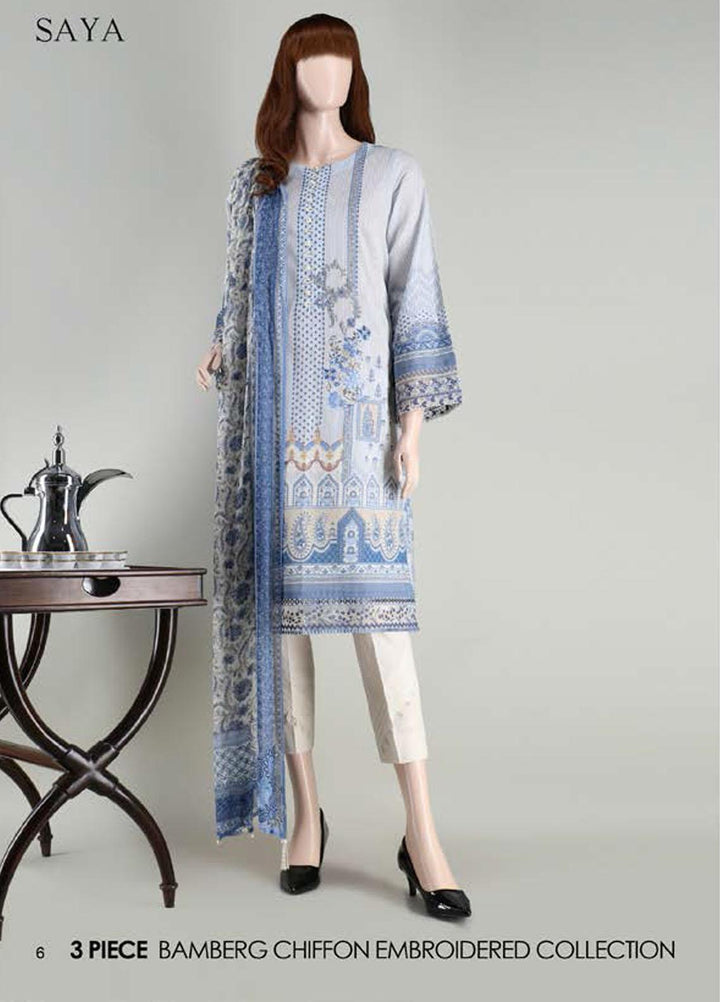 Saya Embroidered Lawn Suits Unstitched 3 Piece SY21SS CASHMERE (UB-2101-24A) - Spring / Summer Collection