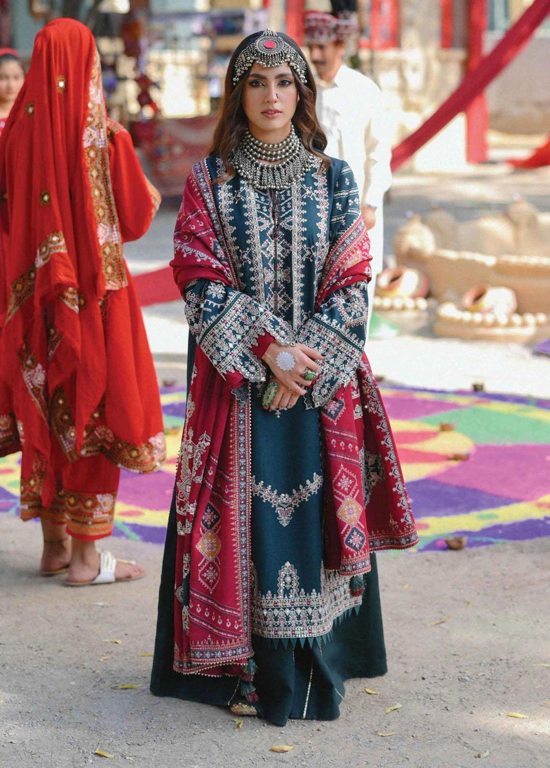 Sayonee by Qalamkar Embroidered  Suits Unstitched 3 Piece QLM22SL K-01 Gulnaaz - Luxury Collection