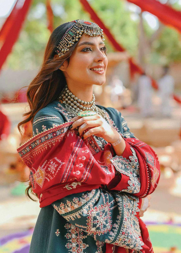 Sayonee by Qalamkar Embroidered  Suits Unstitched 3 Piece QLM22SL K-01 Gulnaaz - Luxury Collection