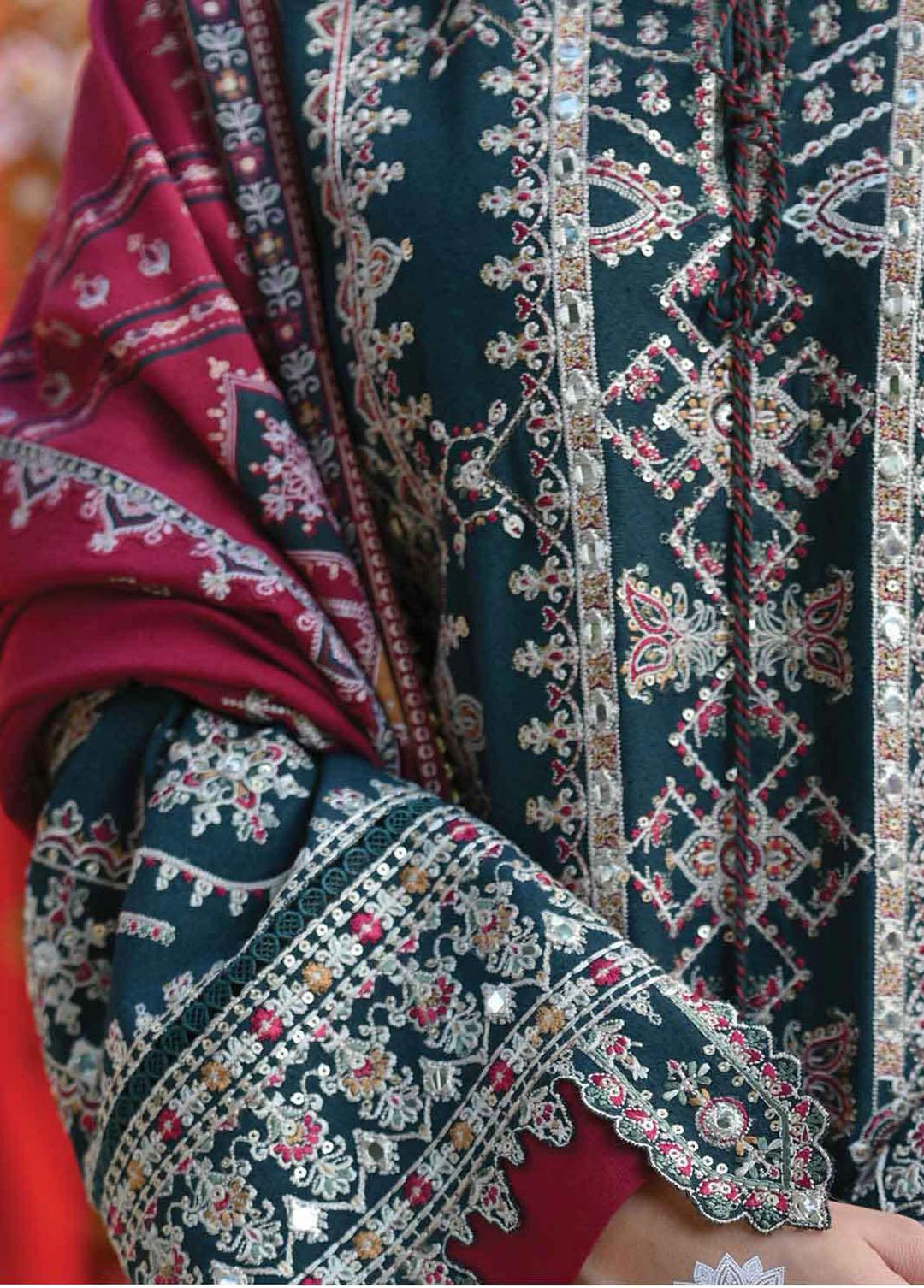 Sayonee by Qalamkar Embroidered  Suits Unstitched 3 Piece QLM22SL K-01 Gulnaaz - Luxury Collection