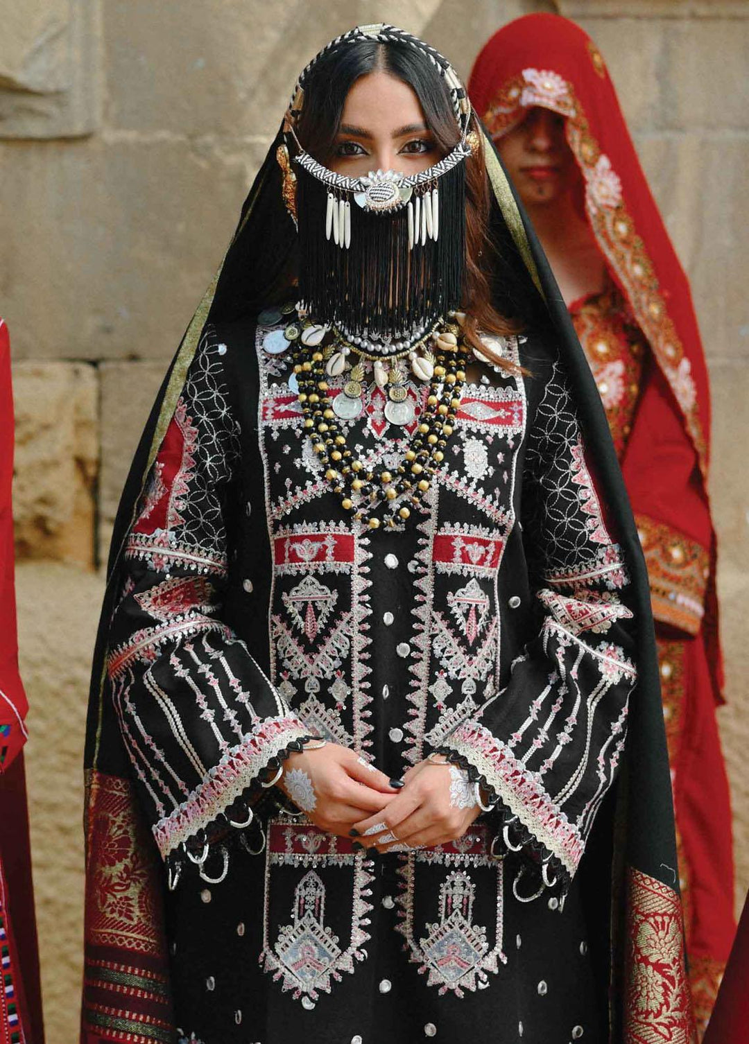 Sayonee by Qalamkar Embroidered  Suits Unstitched 3 Piece QLM22SL K-02 Haram - Luxury Collection