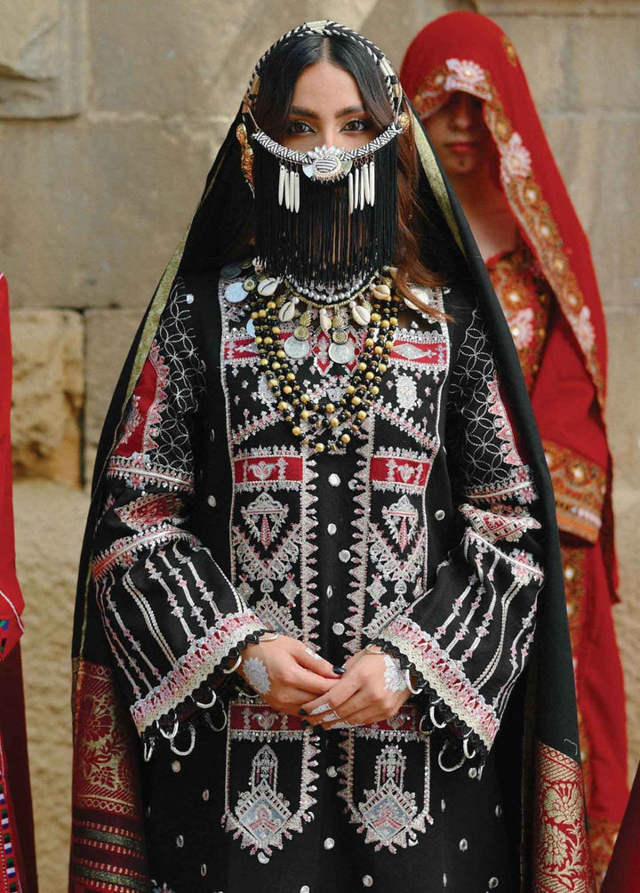 Sayonee by Qalamkar Embroidered  Suits Unstitched 3 Piece QLM22SL K-02 Haram - Luxury Collection