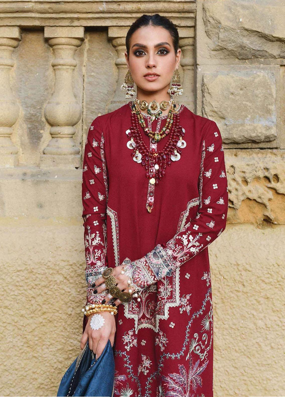 Sayonee by Qalamkar Embroidered  Suits Unstitched 3 Piece QLM22SL K-03 Kashaf - Luxury Collection
