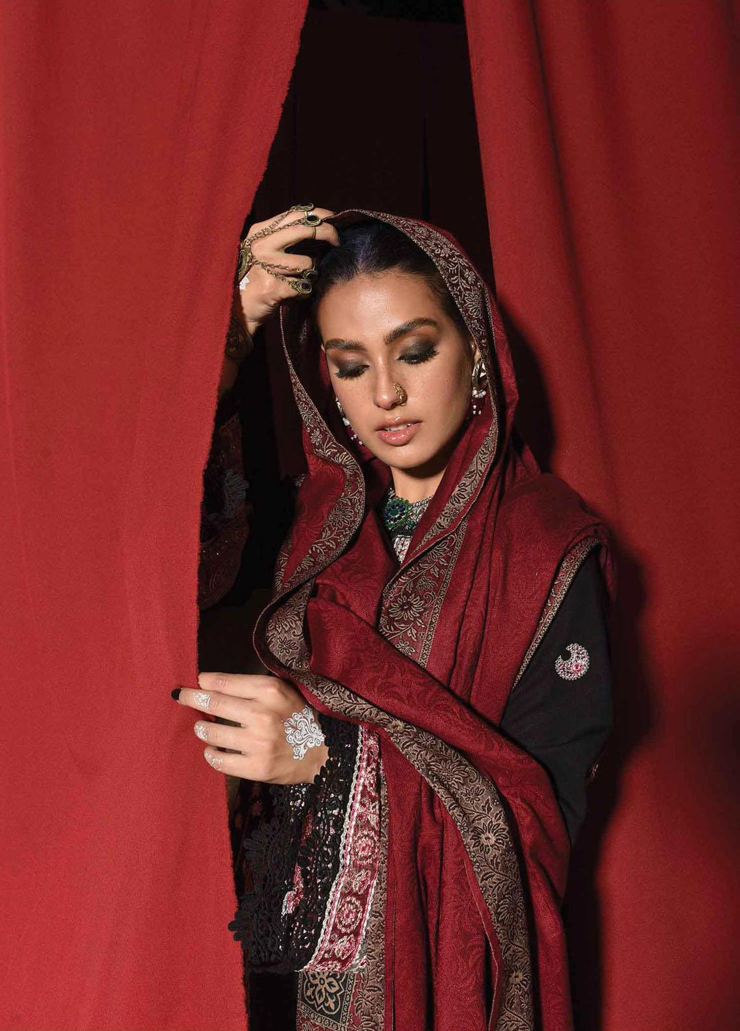 Sayonee by Qalamkar Embroidered  Suits Unstitched 3 Piece QLM22SL K-05 Faha - Luxury Collection