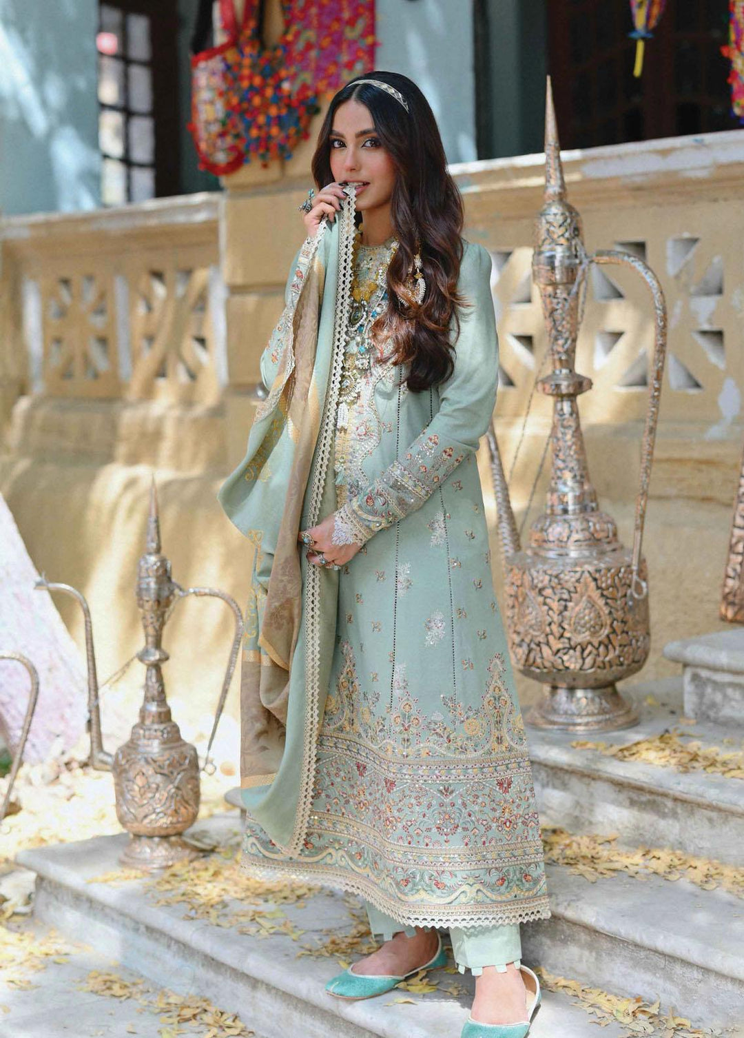 Sayonee by Qalamkar Embroidered  Suits Unstitched 3 Piece QLM22SL K-06 Fariha - Luxury Collection