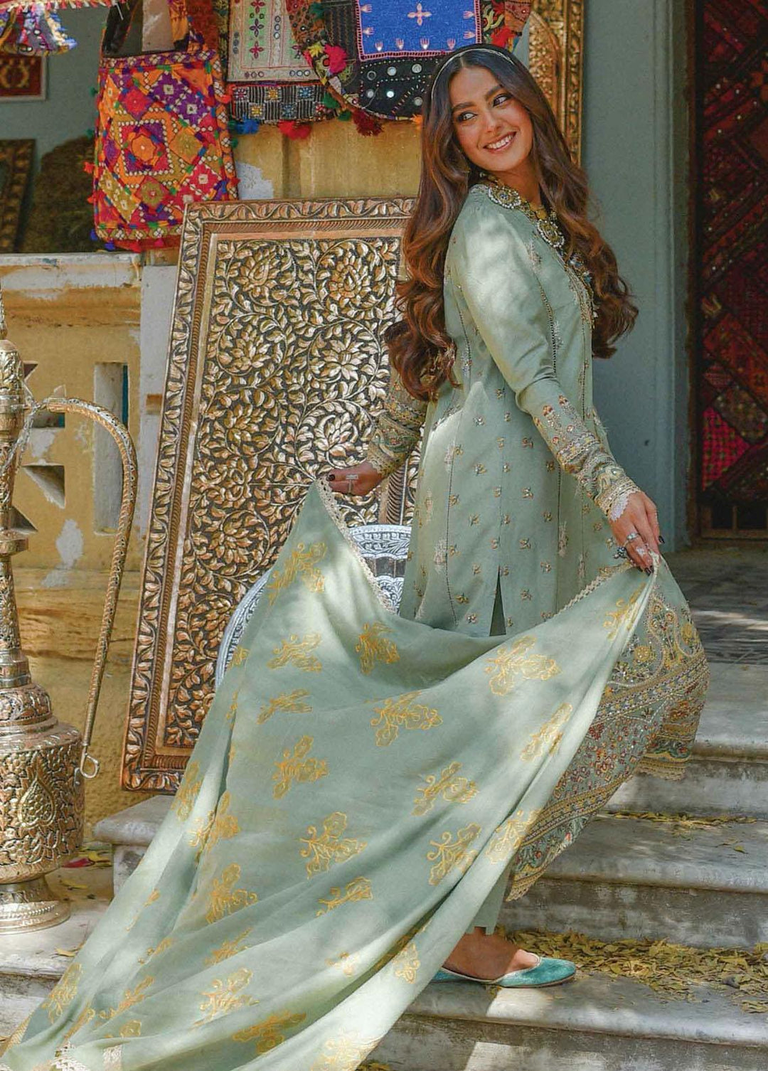 Sayonee by Qalamkar Embroidered  Suits Unstitched 3 Piece QLM22SL K-06 Fariha - Luxury Collection