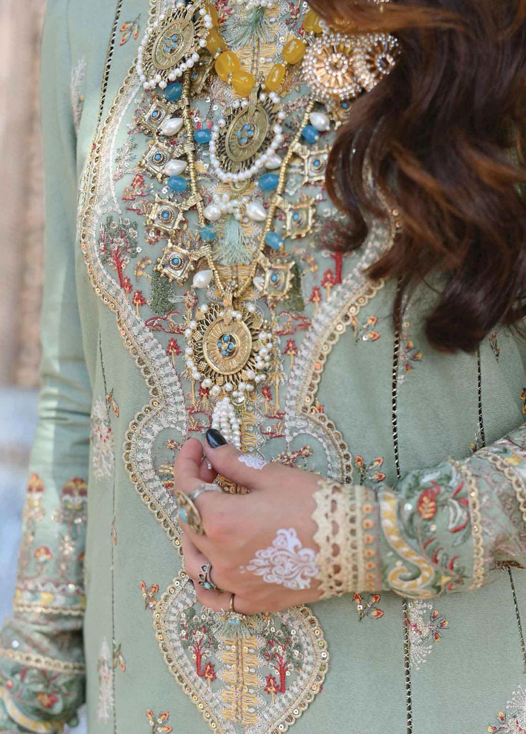 Sayonee by Qalamkar Embroidered  Suits Unstitched 3 Piece QLM22SL K-06 Fariha - Luxury Collection