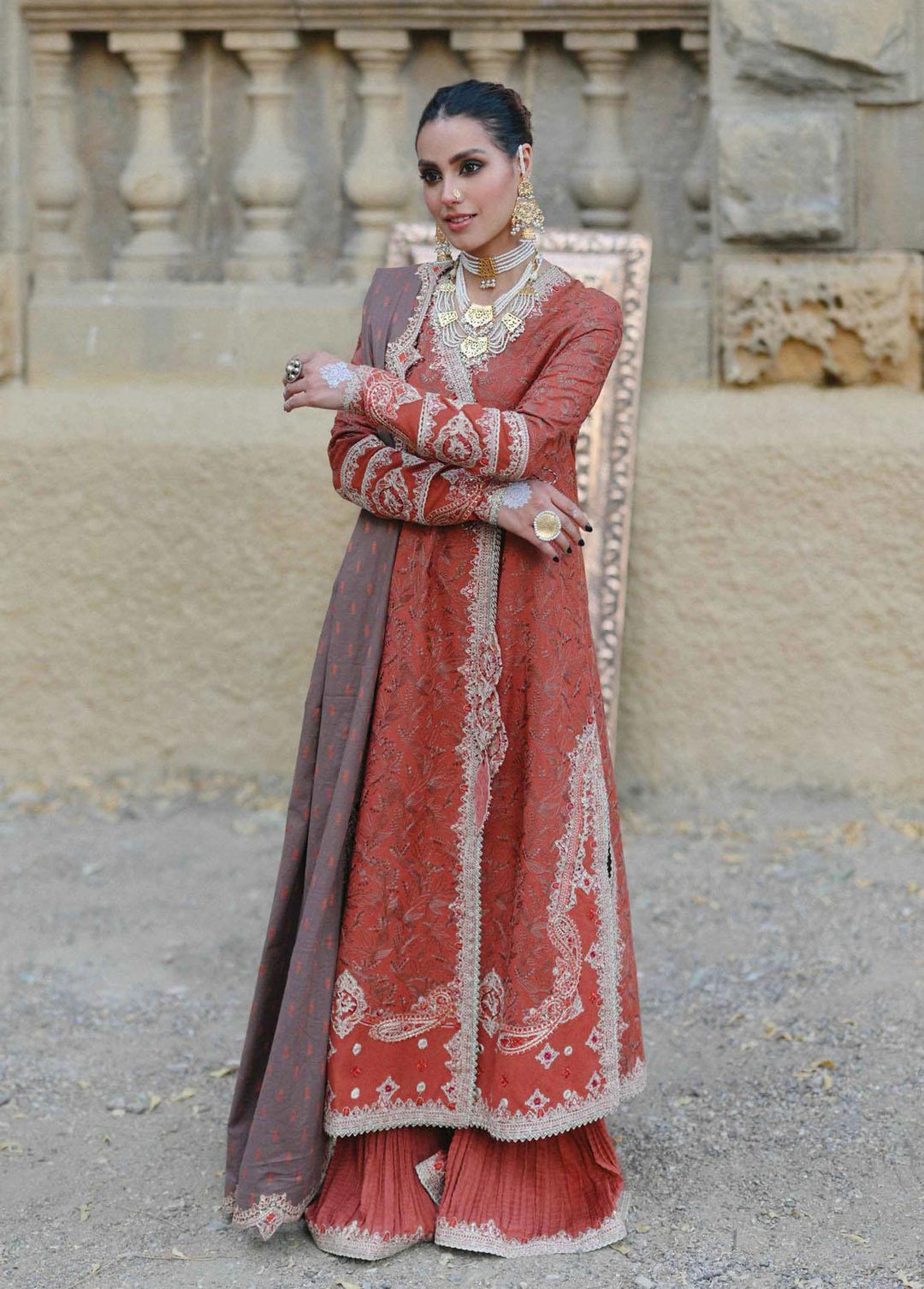 Sayonee by Qalamkar Embroidered  Suits Unstitched 3 Piece QLM22SL K-10 Armeena - Luxury Collection