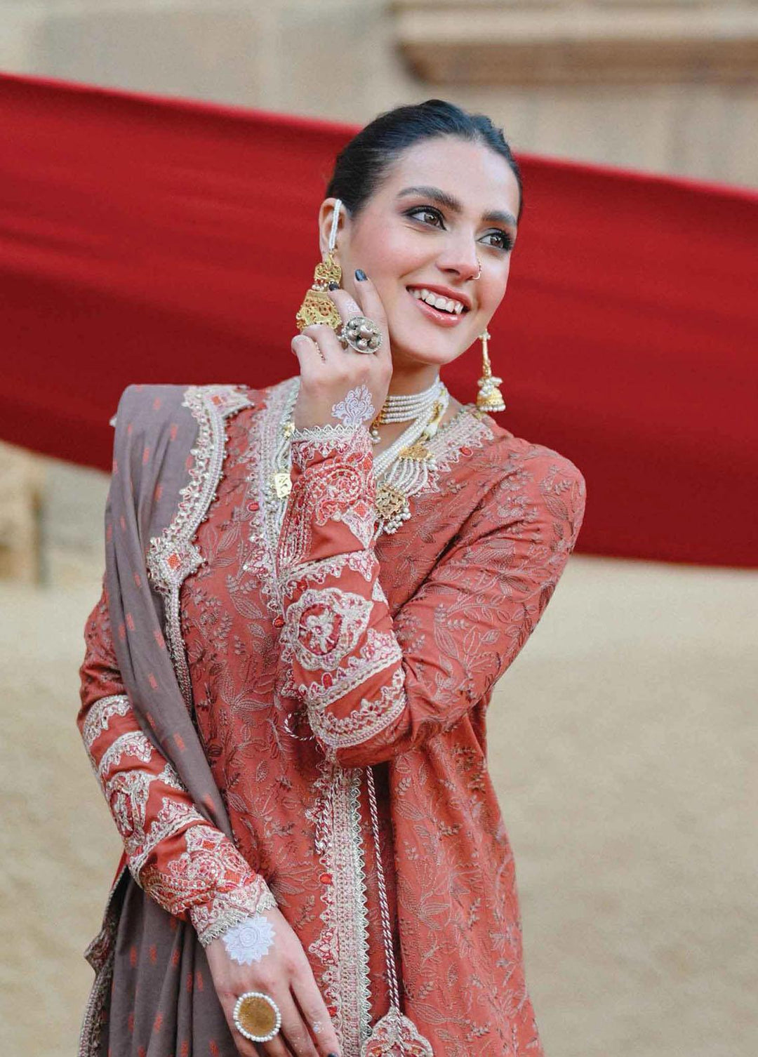 Sayonee by Qalamkar Embroidered  Suits Unstitched 3 Piece QLM22SL K-10 Armeena - Luxury Collection