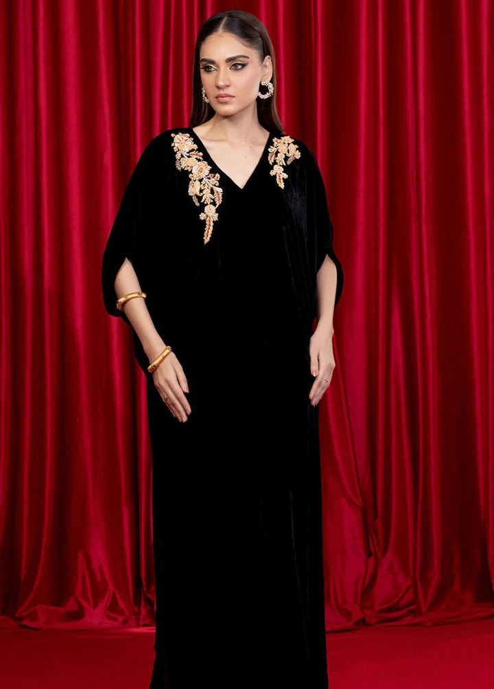 Shamooz Pret Embroidered Velvet Kaftan SVK-004 Black