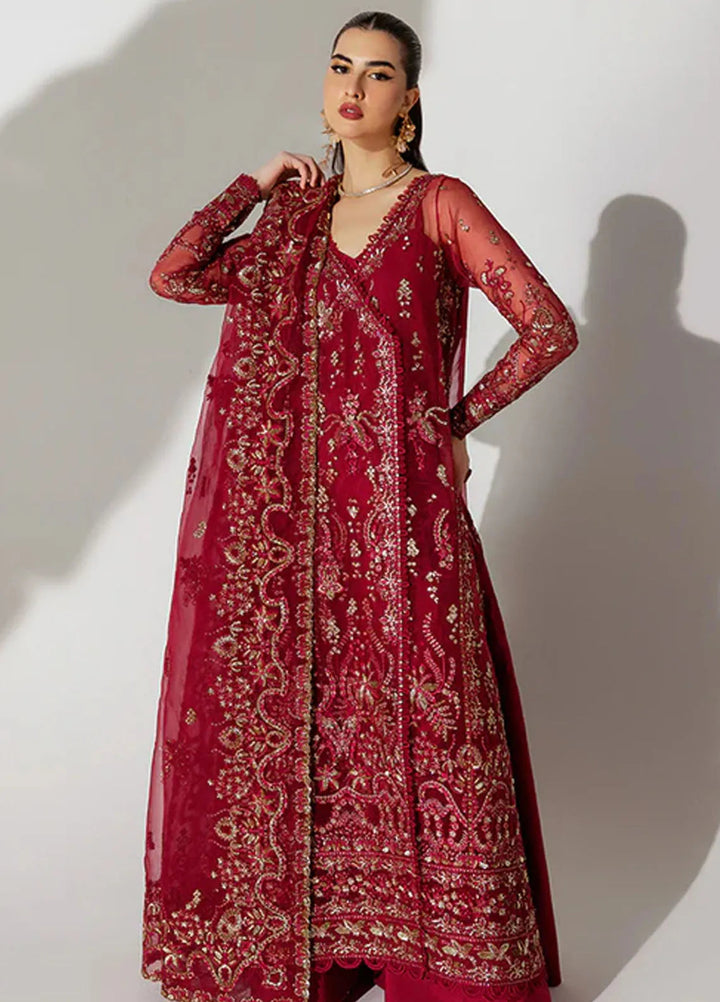 Scintilla by Saffron Embroidered Organza Suit Unstitched 3 Piece SFR24S Apple Canary - Formals Collection