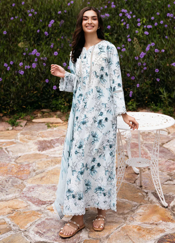 Secret Garden by Izel Embroidered Lawn Suit Unstitched 3 Piece IZL23SG Bluebell - Summer Collection