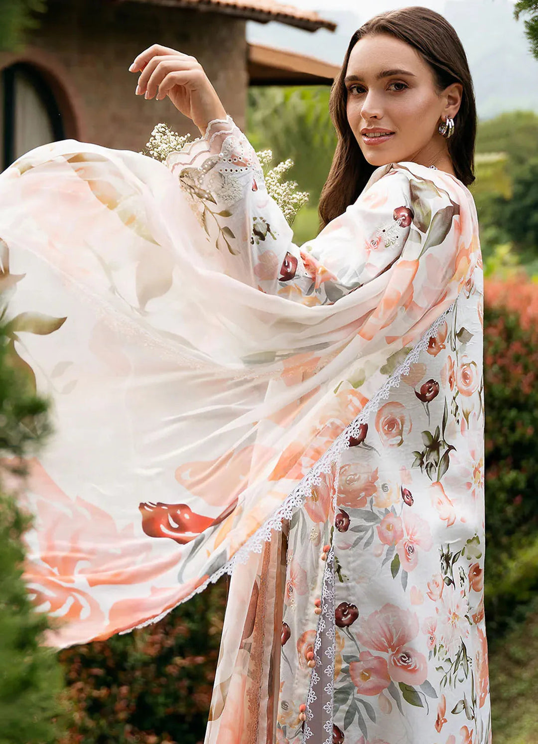 Secret Garden by Izel Embroidered Lawn Suit Unstitched 3 Piece IZL23SG Cosmos - Summer Collection