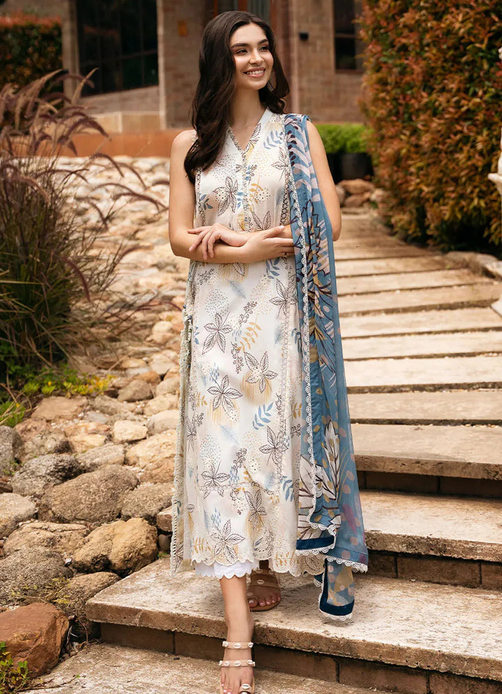 Secret Garden by Izel Embroidered Lawn Suit Unstitched 3 Piece IZL23SG Iris - Summer Collection